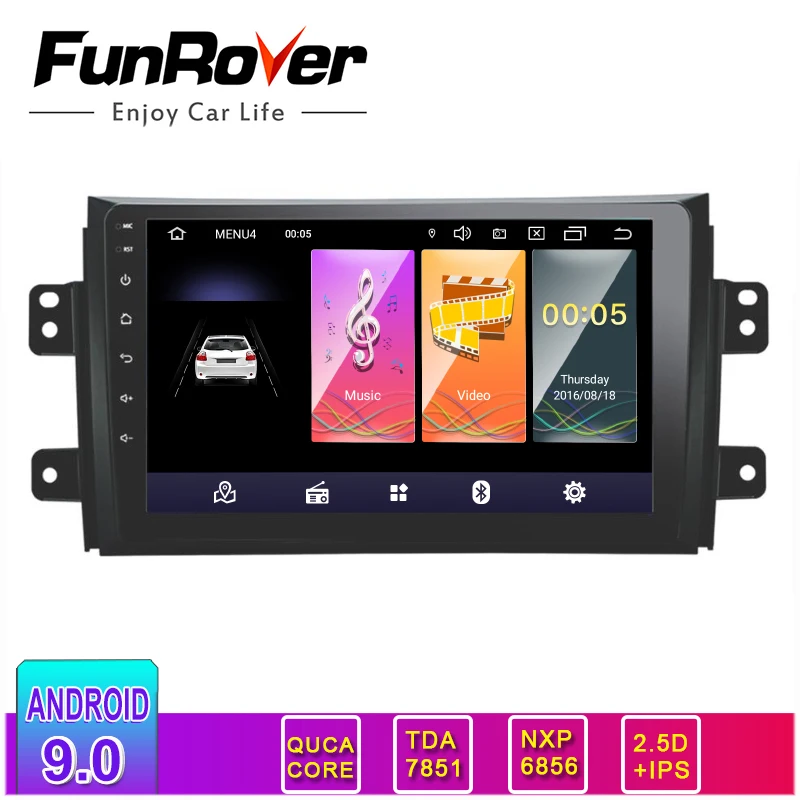 

Funrover android 9.0 2.5D+IPS Car radio gps navigation dvd Player for Suzuki SX4 2006-2013 Car multimedia audio Player Quad Core