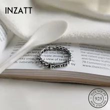 INZATT, настоящее 925 пробы, серебряная винтажная цепочка, настраиваемое кольцо для модных женщин, вечерние, милые ювелирные украшения, аксессуары, подарок