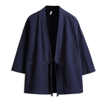 

Japanese Kimono Cardigan Men Haori Yukata Male Samurai Costume Clothing Kimono Jacket Mens Cardigan Shirt Traditional Clothes