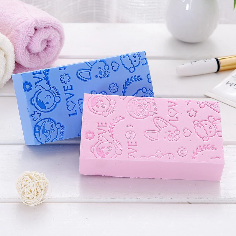 

1pc Soft Bath Sponge Scrubber Body Cleaning Foam Shower Puff High Density Printed Body Exfoliating Sponge for Baby Adults