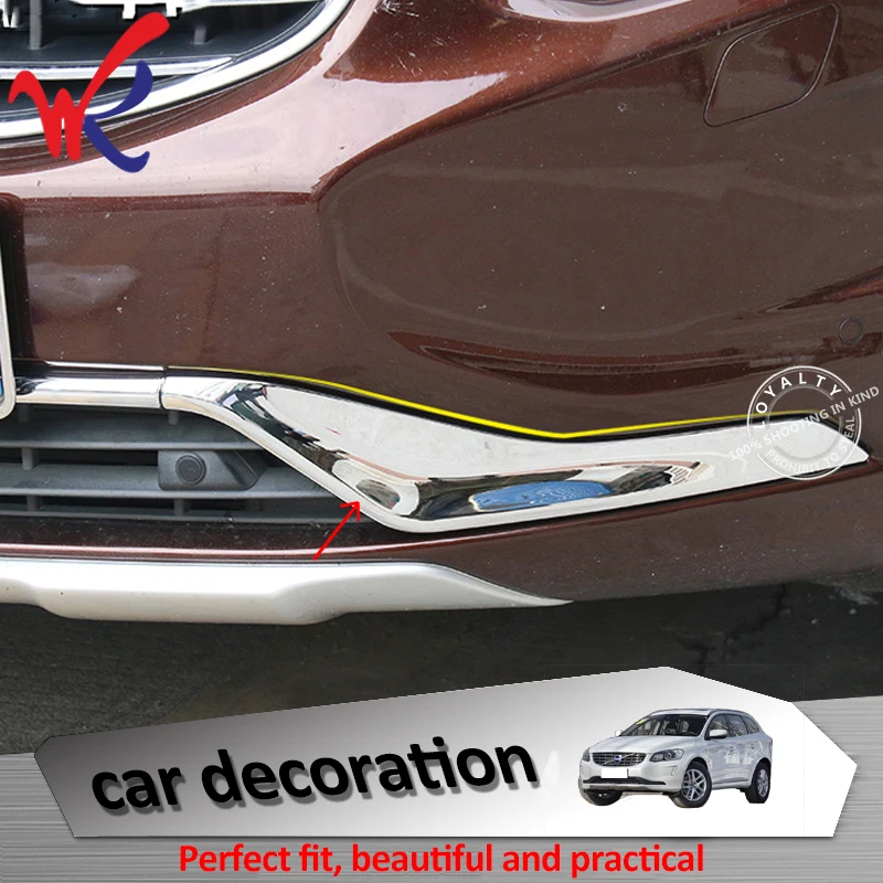 Лояльность для VOLVO XC60 2014 2015 2016 2017 ABS Chrome передняя нижняя решетка накладка литье под
