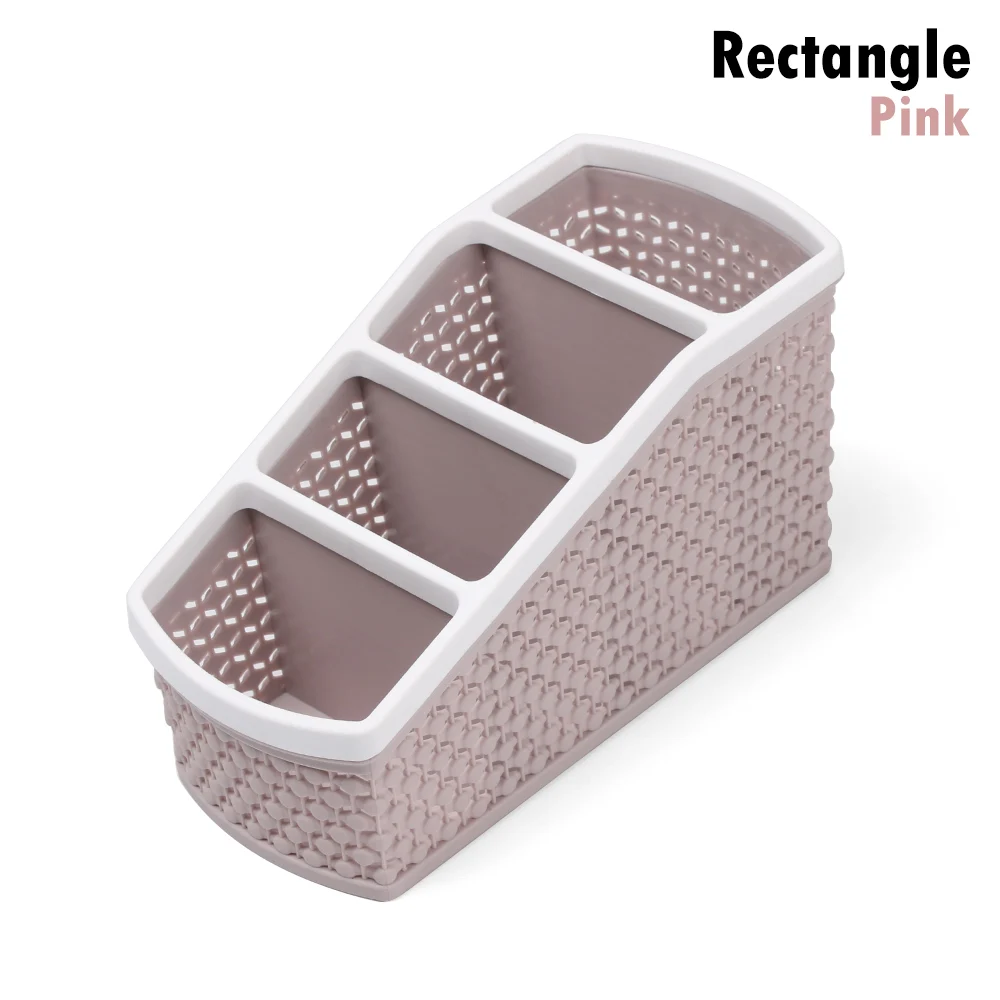 Rectangle Pink 4 вида красочных шестигранных ручек для дома и офиса, держатель для карандашей и ручек для хранения косметики, коробка для хранения косметики, ящик для стола, Органайзер - Цвет: Rectangle Pink