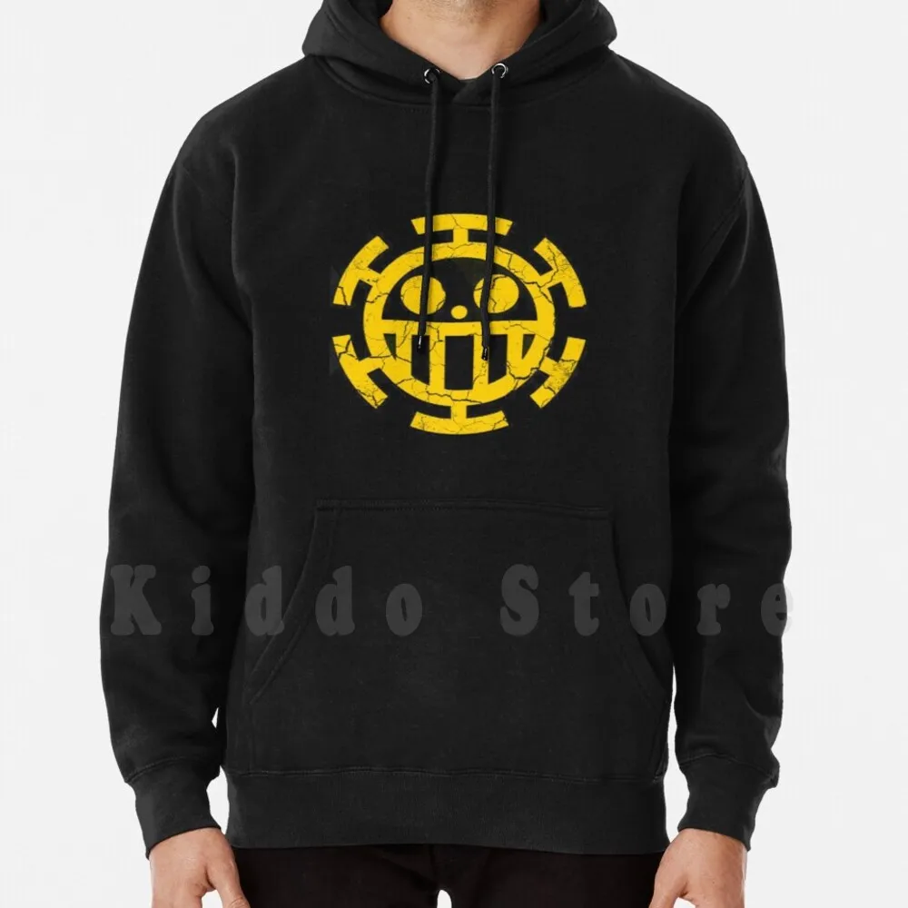 Trafalgar Law Logo Felpa Con Cappuccio Manica Lunga Trafalgar Law Manga Anime Luffy Zoro Nami Nico Robin Giappone