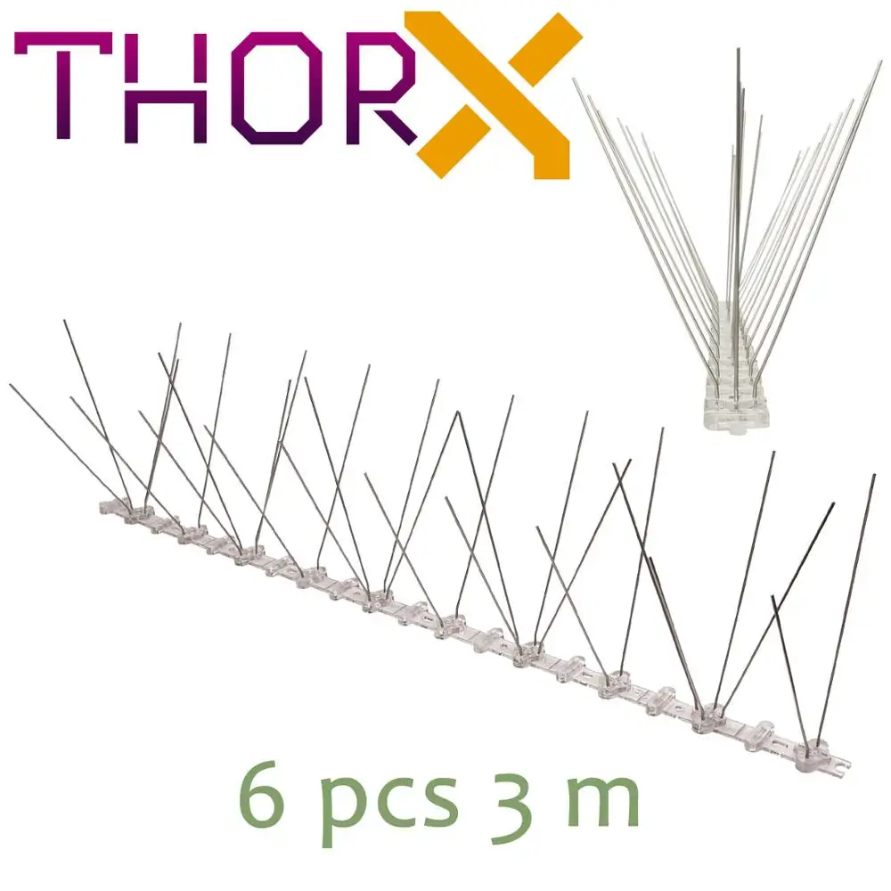 MH-03-TP 3 ряда шипы для отпугивания голубей птица шип на поликарбонатной основе-высокое качество решение для шипы для контроля птиц - Цвет: MH-03-TP-3M