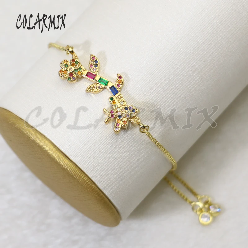 10 шт., браслеты с цветами, кристалл, растительные жуки, браслеты с подвесками, хрустальные аксессуары соединители, браслеты для женщин 5737