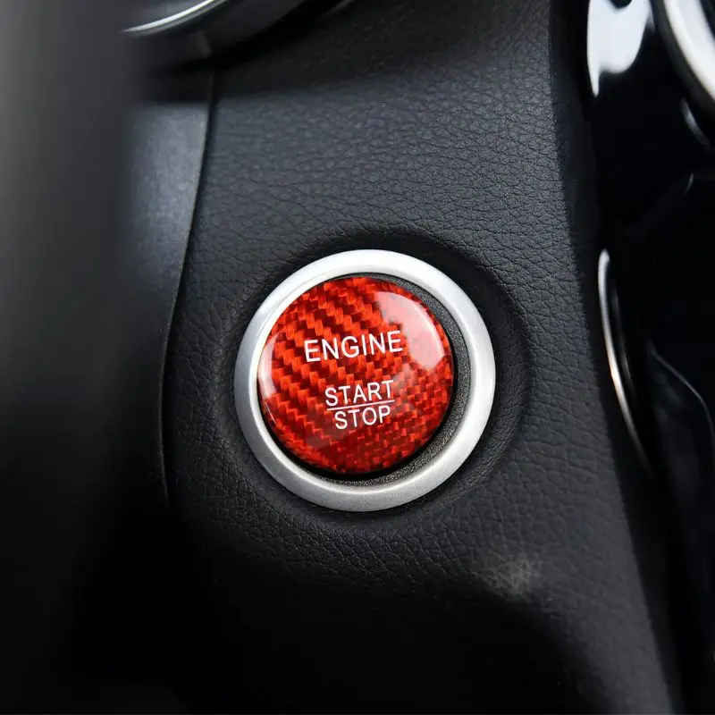 Углеродное волокно автомобильный двигатель старт стоп кнопка Крышка Keyless Go стикеры зажигания для Mercedes Benz A B C GLC GLA CLA ML GL класс
