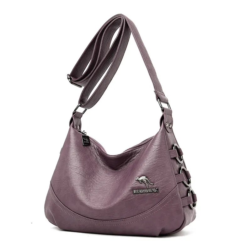 Высококачественная мягкая кожаная сумка, роскошные женские ручные сумки, женские сумки через плечо для женщин, сумки через плечо - Цвет: purple