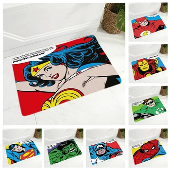 

Cartoon SuperHero Mat Floor Super Man Mat for Children Room Bedroom Non-Slip Decor Soft Doormat Flannel Hulk Carpet 40x60cm