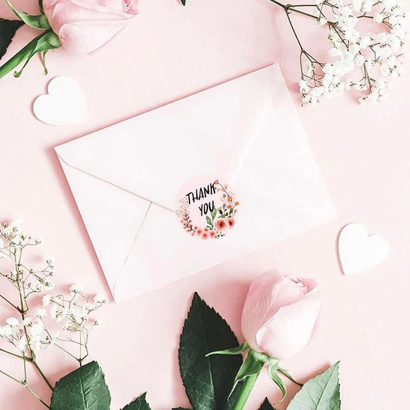 8 рисунков круглых цветов спасибо наклейки этикетка с печатью 1 дюйм для