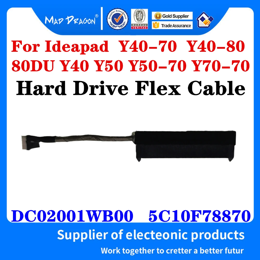 

New DC02001WB00 For Lenovo Ideapad Y40-70 Y40-80 80DU Y40 Y50 Y50-70 Y70-70 Laptop SATA Hard Drive SSD Adapter Wire HDD Cable