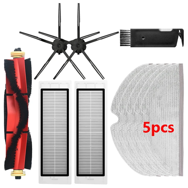 Water Tank Dust Box For XiaoMi Roborock S5 Max S6 MaxV Robot Vacuum Cleaner Mop Cloth HEPA Filter Side / Main Brush Spare Parts 11pcs