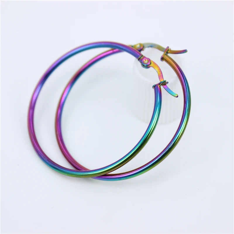 Новинка,, простые новые изысканные круглые серьги-кольца для женщин и девушек, свадебные украшения из нержавеющей стали ZN22
