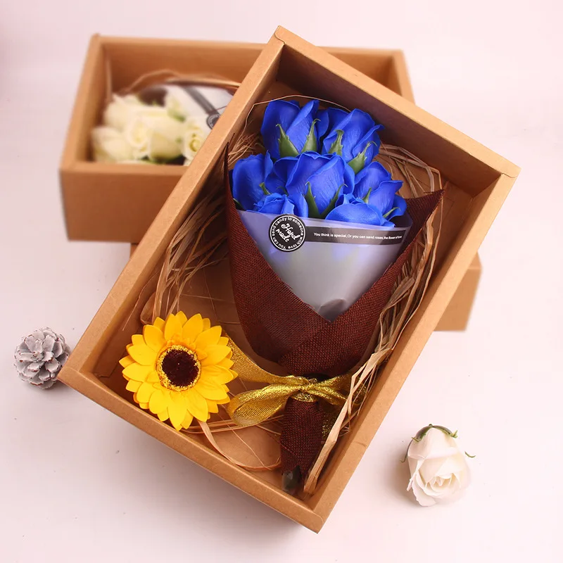 Teacher's Day Gift 7 Flower Soap Flower Small Bouquet Practical Wedding Supplies Birthday Gift Creative Small Gift Wholesale