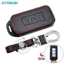 Кожаный чехол для ключей автомобиля для Mitsubishi Outlander Lancer 10 Pajero Sport ASX RVR L200 3 кнопки умный чехол дистанционного брелока брелок сумка
