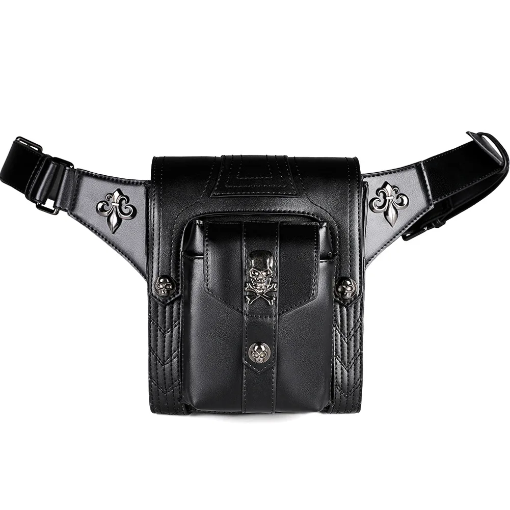 Women Steampunk Waist Leg Bags Skulls Men Victorian Style Holster Bag Motorcycle Thigh Hip Hop Belt Packs Messenger Shoulder Bag