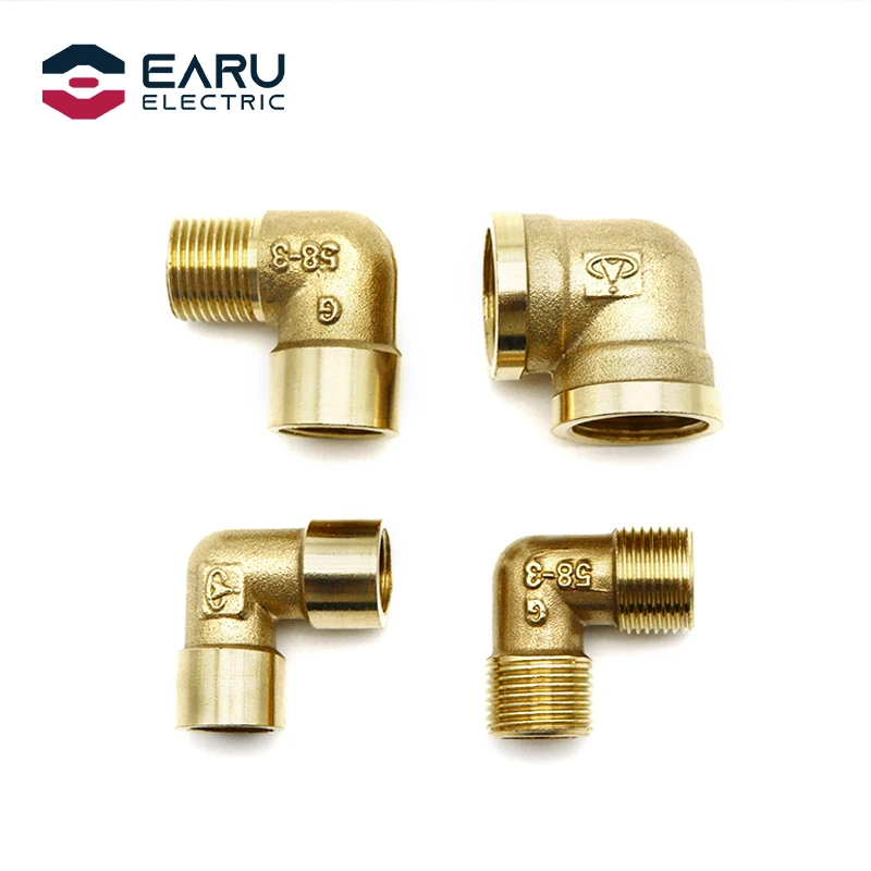 1/8" 1/4" 3/8" 1/2" 3/4" 1" Female x Male Thread 90 Deg Brass Elbow Pipe Fitting Connector Coupler For Water Fuel Copper adapter pipe fitting water pipe fitting hose pipe fitting
