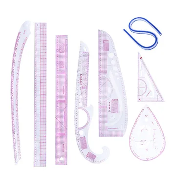 

Nonvor 8PCS Sewing Rulers Cutting Ruler DIY Clothing Sample Grading Sewing Tailor Curve Multifunctional Plastic Patchwork Tool