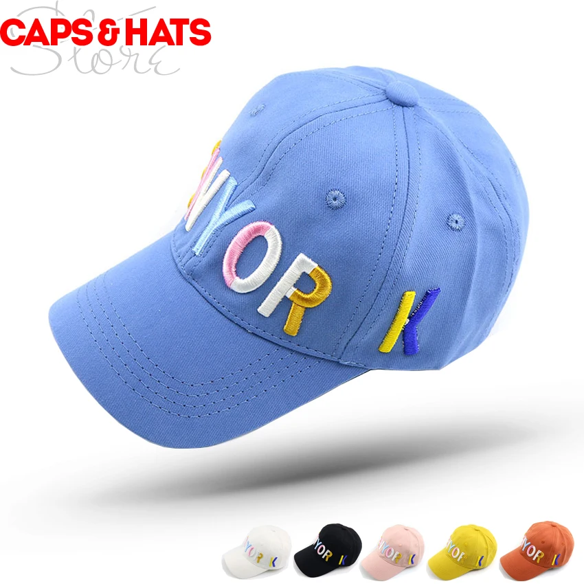 Нью-Йорк детей Бейсбол шапка детская шляпа NY Snapback Шапки для мальчиков и девочек, для прогулок, драконий жемчуг Кепки черный, белый цвет Шапки В переменного тока, 50-54 см Y065