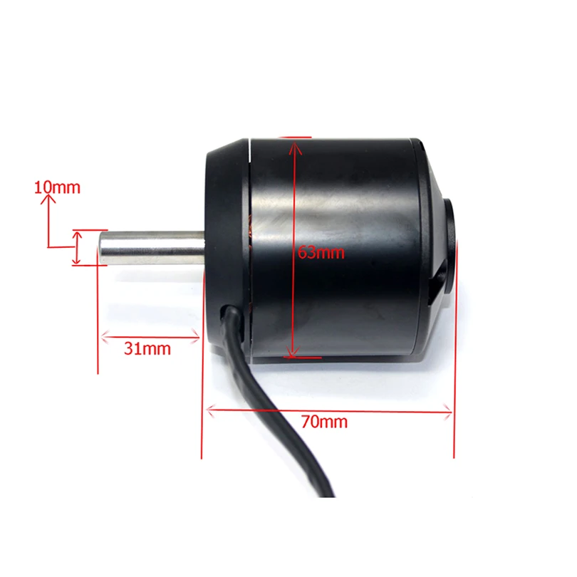 Hocheffizienter 6374 170KV Bürstenloser Motor 2800W 24V/36V für Vierrad-Balancier-Scooter Elektrische Skateboards mit Hall-Motor – Detail 11