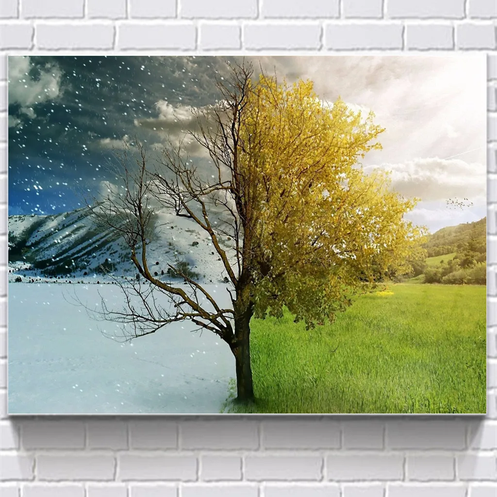 5D алмазная вышивка крестиком DIY алмазная живопись пейзаж картина украшение дома Круглый Алмаз полная дрель