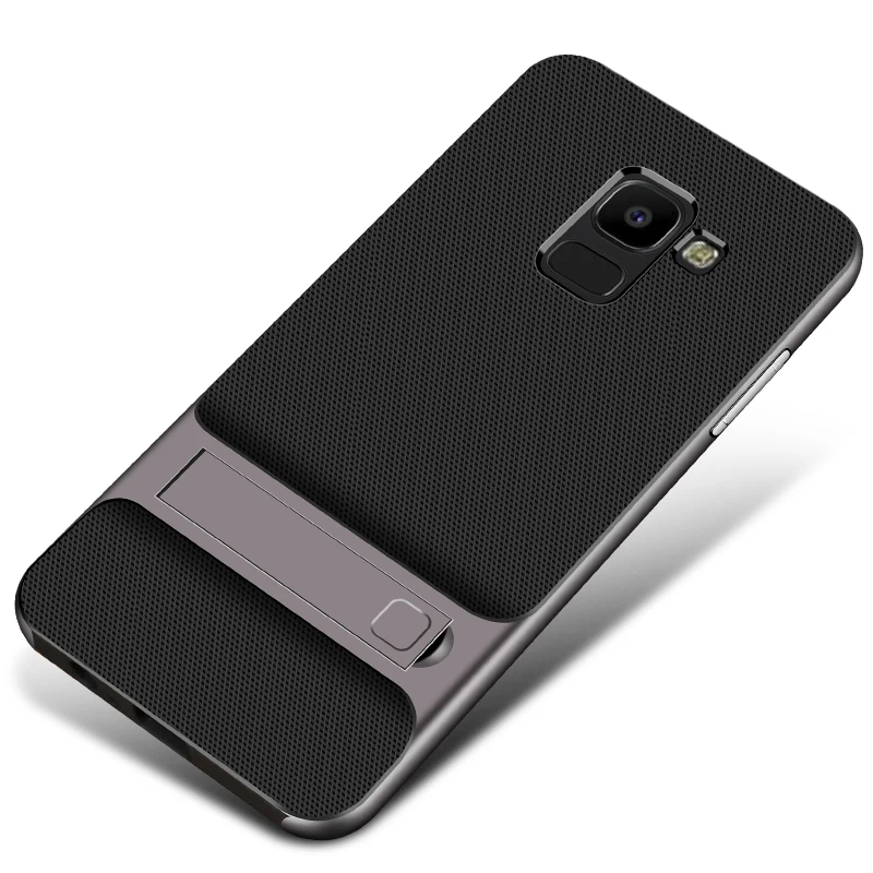Royce Gray Полное покрытие для samsung Galaxy J6/J6 Plus чехол Чехол 3D подставка TPU PC Гибридный 360 Защитный чехол на заднюю панель телефона J6+ J600 J6Plus - Цвет: Royce Gray