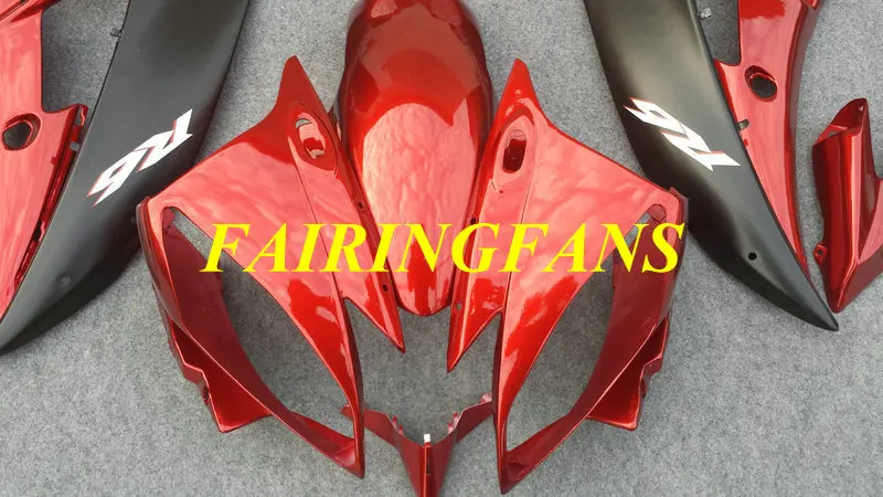 Литья под давлением обтекатель для YAMAHA YZFR6 06 07 YZF R6 2006 2007 YZF600 ABS Красный Черный Обтекатели Кузов+ подарки YL08