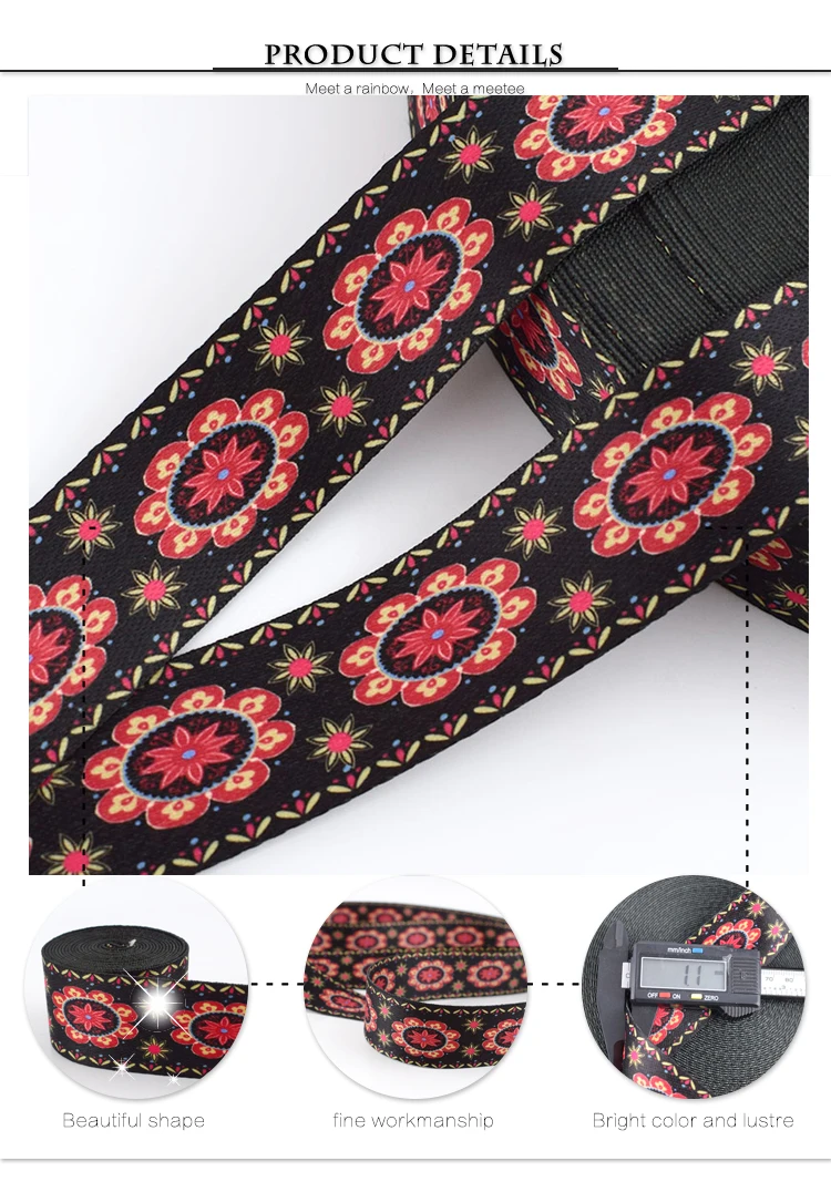 Meetee 10/21M 38mm High-quality Nylon Polyester Webbing Jacquard Lace Ribbon for Bags Strap DIY Garment Decoration Sew Material