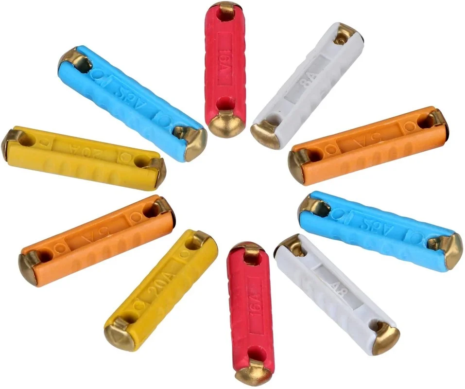 Kit Fusibili Classici 50 Fusibili Auto Europei Classici - 5A, 8A, 16A, 25A, Per Auto D'Epoca Fusibili PF Zinco Alta Affidabilità