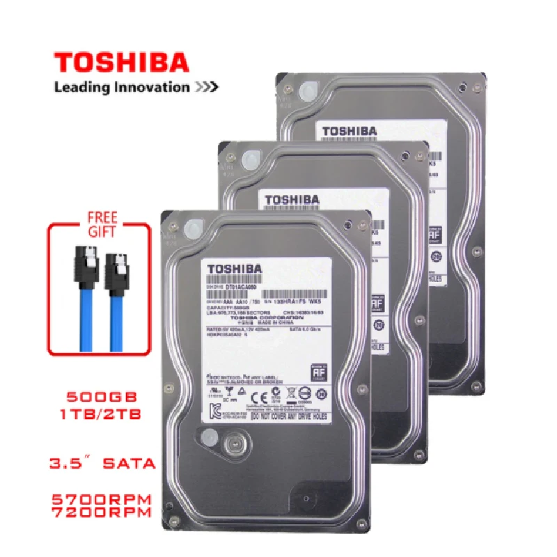 Toshiba HD 500GB Desktop Computer HDD 3.5" Internal Mechanical Hard Disk SATA3 6Gb/s 1TB 2TB 4TB Buffer |
