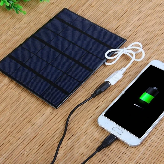 Cargador Solar policristalino de 3,5 W, Panel Solar USB, cargador móvil para  banco de energía - AliExpress