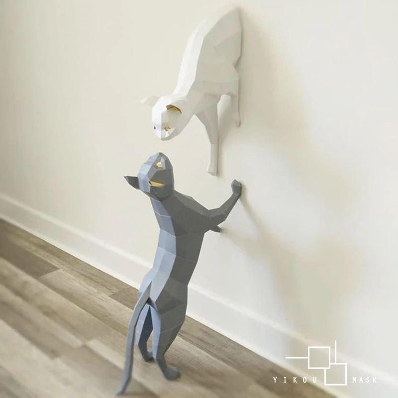 

Inswind Nordic home cat wall decorations simple paper art handmade DIY creative interior decoration gift home decor accessories