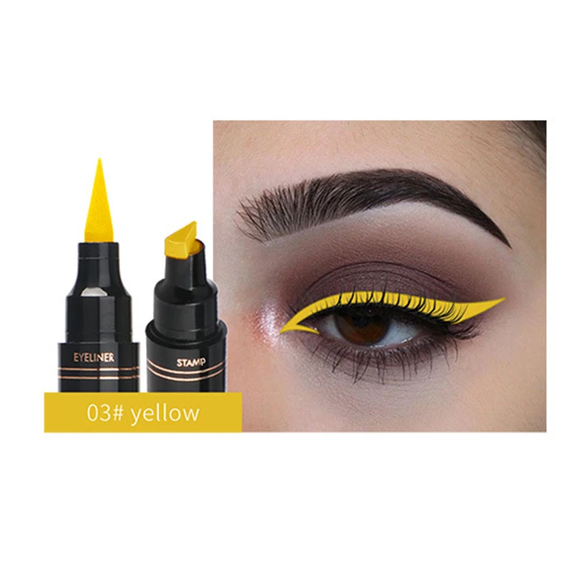 Hot 1 Pcs Double Ends Eyeliner Pen Colorful Eye Makeup Waterproof Long Lasting Seal Eyeliner CNT 66