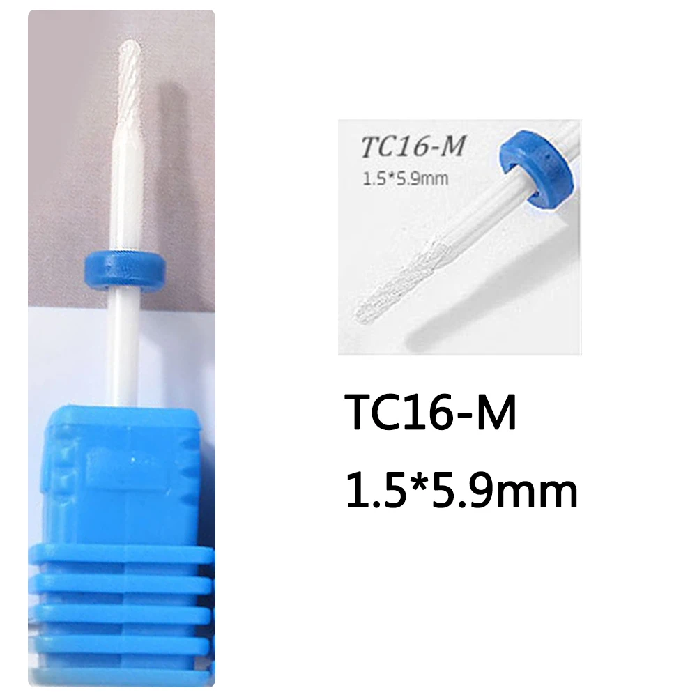MJ1600-TC16M Фрезы для ногтей, керамические фрезы для маникюра, сверло для ногтей, Электрический Маникюрный станок, аксессуары, пилки для дизайна ногтей, инструмент - Цвет: MJ1600-TC16M