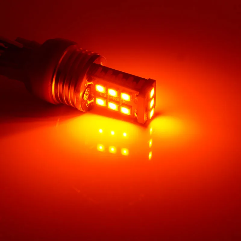 LED-red 2 шт. ошибок T20 автомобиля 7440 7443 Светодиодный лампочки Canbus T15 W16W светодиодный 1156 1157 светодиодный для тормозной системы обратного светильник Габаритные огни 12В - Испускаемый цвет: LED-red