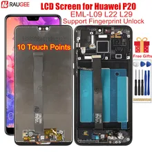 Display für Huawei P20 LCD Display Touch Screen mit Rahmen Fingerprint Entsperren LCD Ersatz auf für Huawei P 20 EML-L09 l22 L29