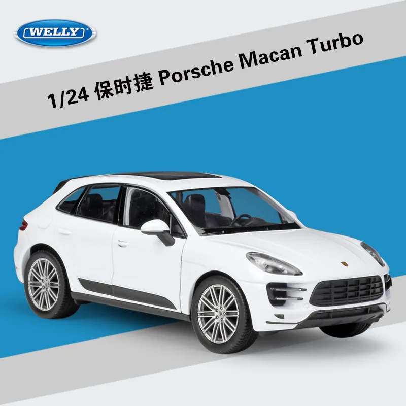 1:24 WELLY сплав модель автомобиля Macan турбо автомобили SUV спортивный автомобиль