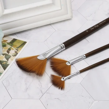 

9Pcs Fan Shape Brush Painting Pen Set Nylon Hair Acrylic Watercolor Art Supplies