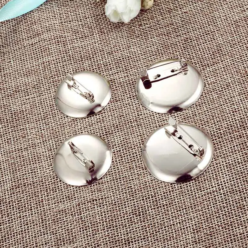 30pcs/lot Brooch Cabochon Hair Clip Base Tray Fit 20mm 25mm 30mm 35mm Round Glass Cameos Hairclip Blank Hairpin Settings Jewelry