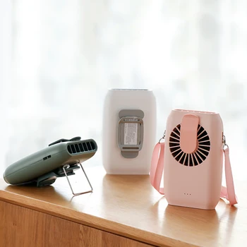 

4 in 1 Hanging Waist Fan, USB Charging Hanging Neck Fan, Small Desktop Multifunction Mini Portable Fan Camping, Office, Travel