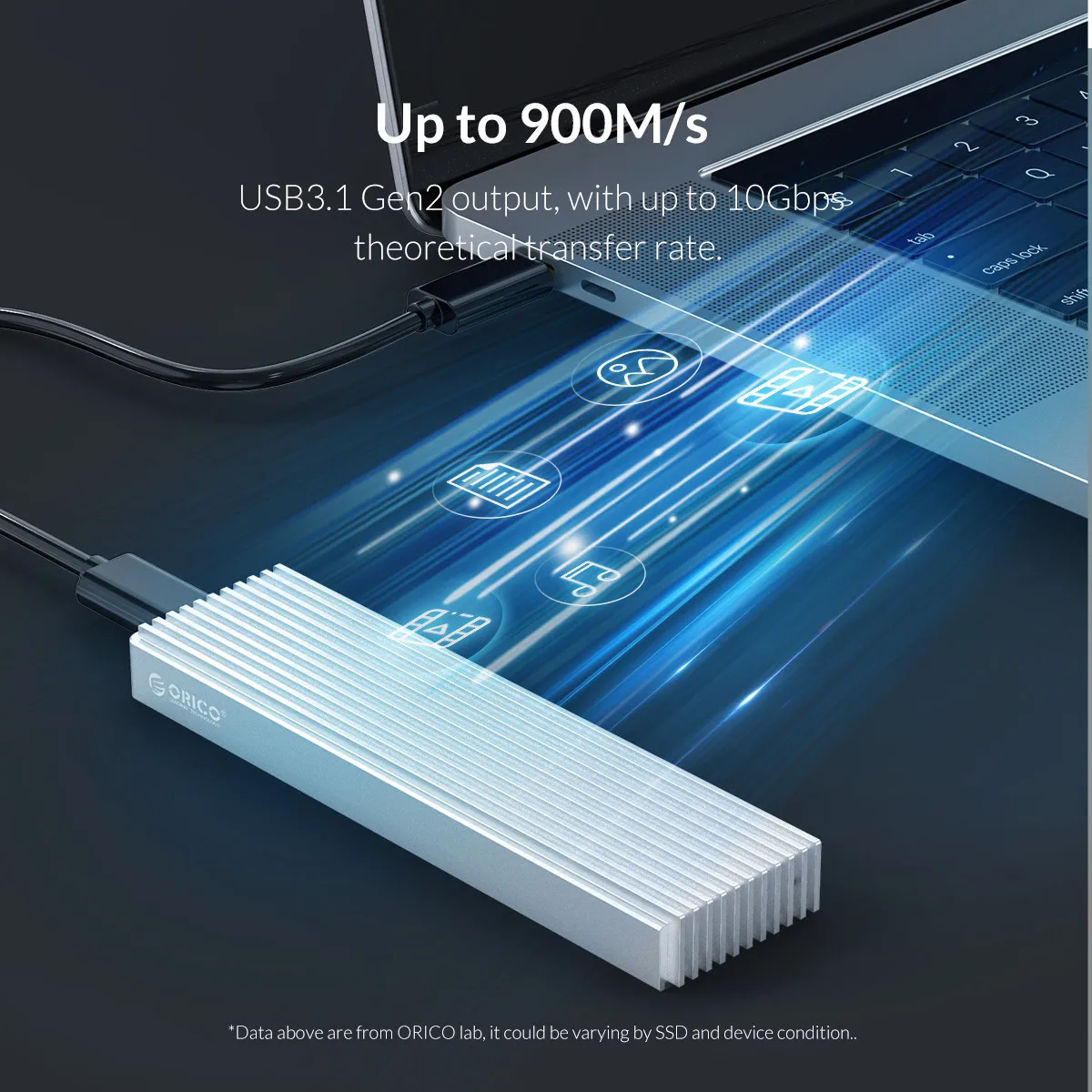 Чехол ORICO M2 NVME SSD для NVME PCIE M Key M+ B Key SSD диск USB C 10 Гбит/с Корпус жесткого диска M.2 SSD коробка с кабелем type C-C