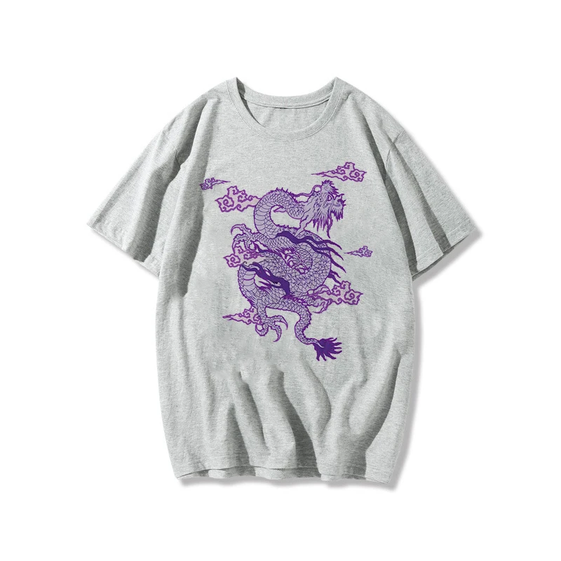 Streetwear tops women's T-shirt ulzzang Harajuku vintage Chinese dragon print T-shirt summer new Oversize loose casual women