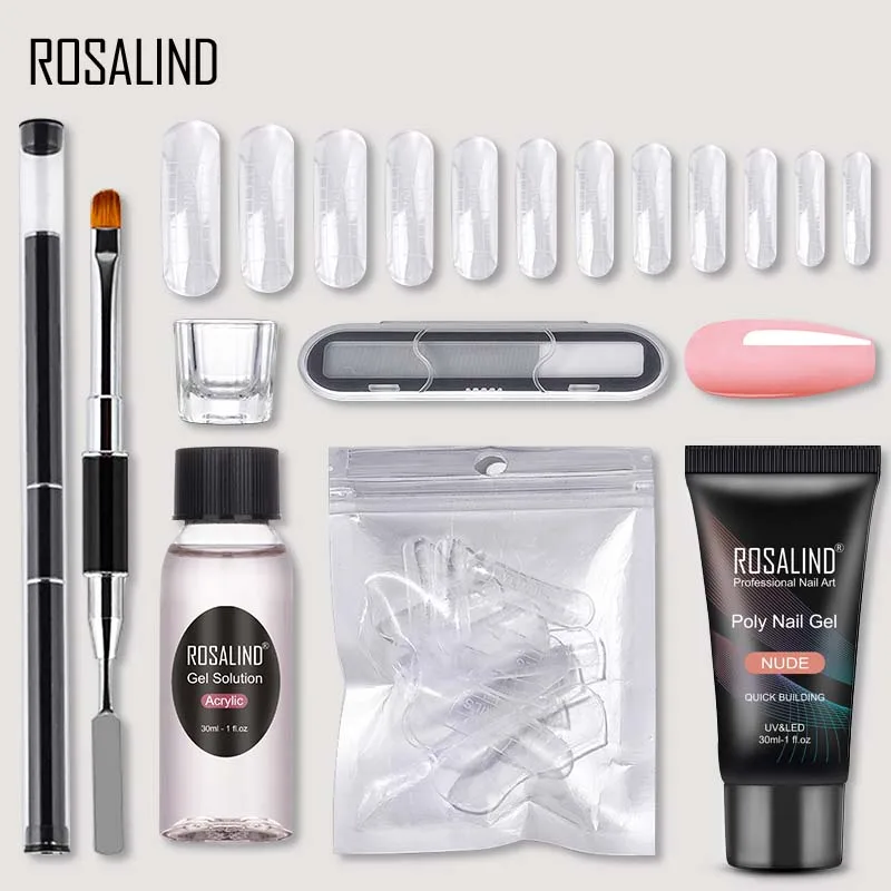 Профессиональный набор для наращивания ногтей ROSALIND Poly гелей дизайнерские