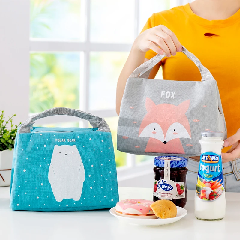 

Cartoon Print Lunch Bag for Kids Women Large Capacity Oxford Hand Bags Lunch Box Bag for Kids Women Picnic Insulated Food Bag