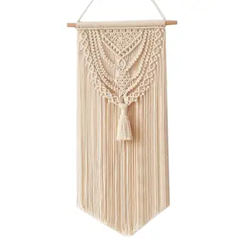 

Macrame Hand-woven Tapestry Boho Chic Wall Hanging Home Decoration Crafts Cotton Rope Woven For Apartment Indoor Room Decoration