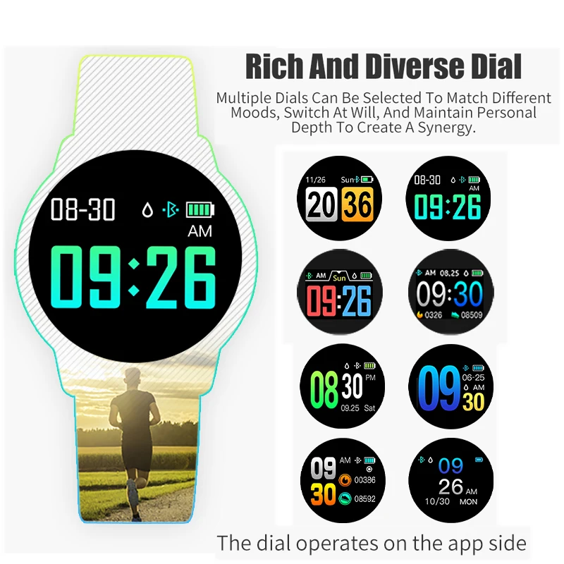 2019New Q8 OLED Bluetooth Smart Watch Stainless Steel Waterproof Wearable Device Smartwatch Wristwatch Men Women Fitness Tracker