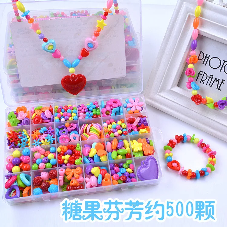 500pcs DIY Handmade Beaded Toy with Accessory Set Children Creative Girl diy Weaving Bracelet Jewelry Making girl Toys - Цвет: 3