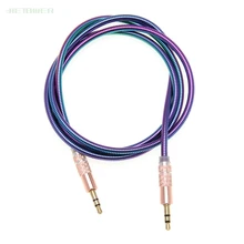 AUX Gradient Color Cable 3 5mm for Car Audio Cable Headphone Extension Code for Phone MP3 Car Headset Speaker 100pcs lot