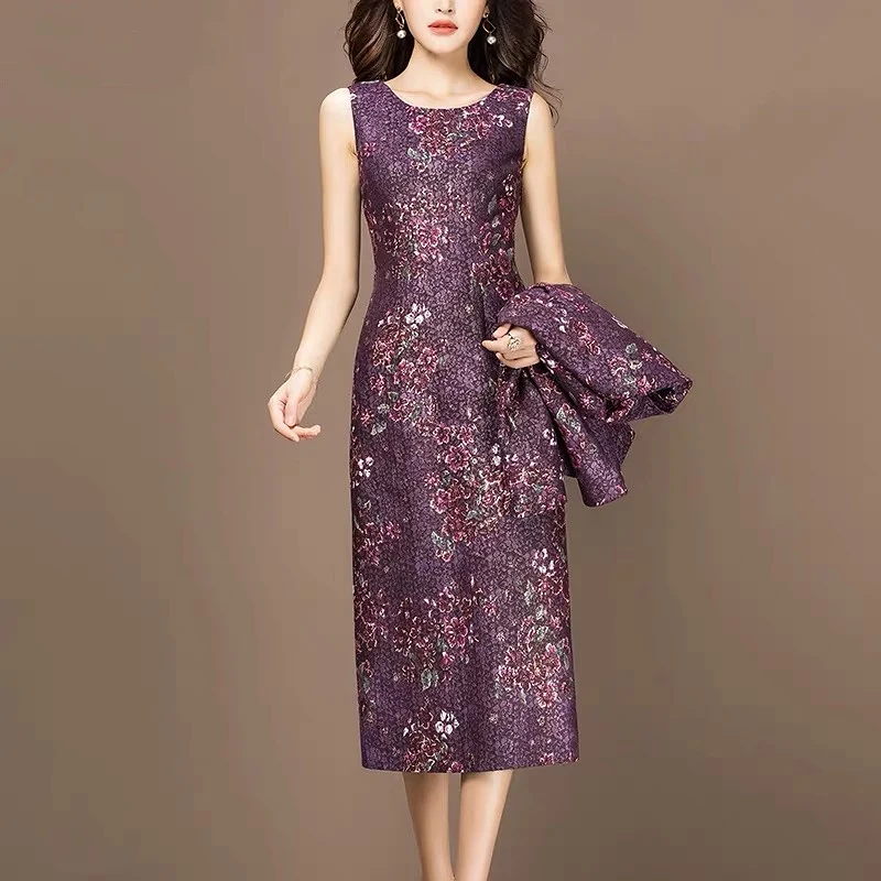 purple mother of the bride dresses tea length