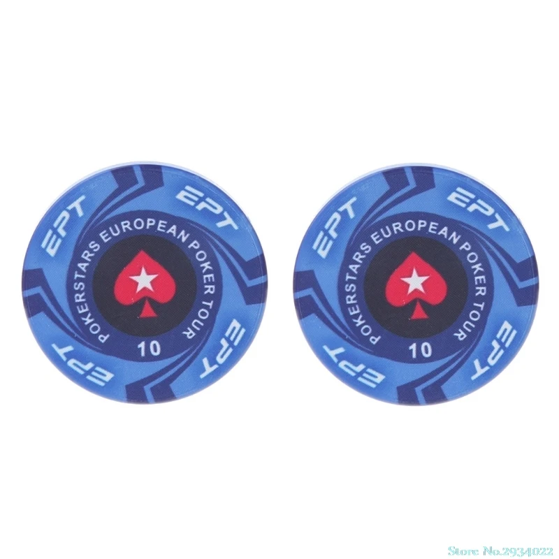 2pcs EPT керамические фишки для покера европейские Pokers Tour Texas Hold'em казино монеты 4 см M7DC - Цвет: 10