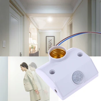 

E27 220V Infrared Motion Sensor Automatic Light Lamp Holder Switch Base PIR Motion Sensor Switch Light Holder Socket